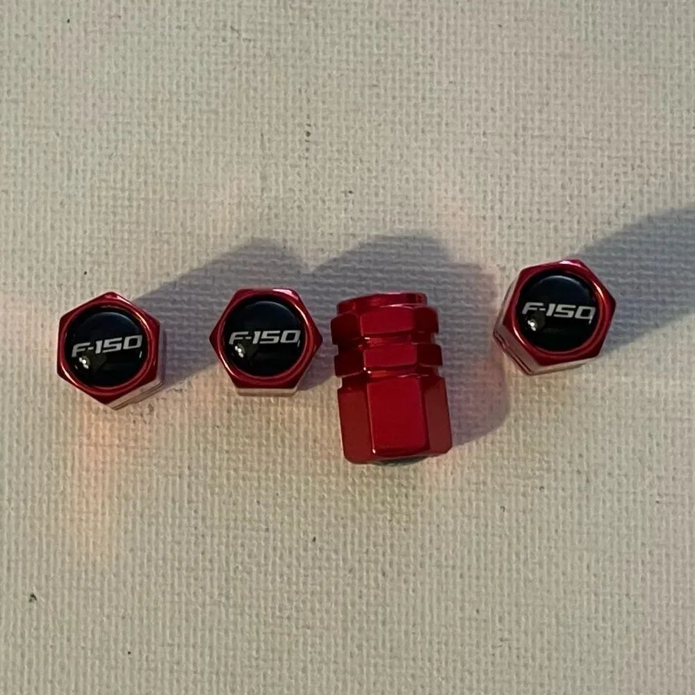 Ford F-150 logo valve Stem caps in Red set of 4 NWT